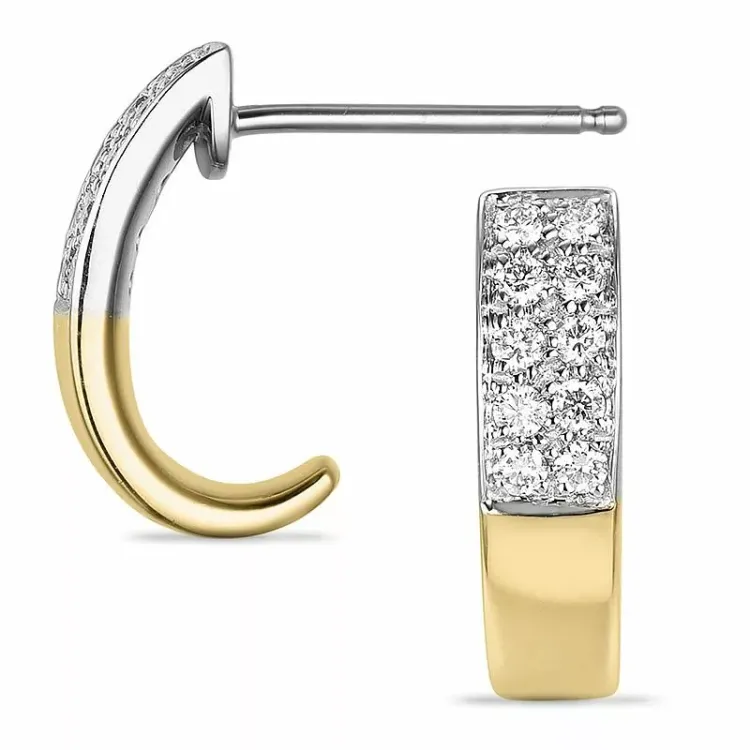 Diamant halfcreool in 14 karaat goud en witgoud met diamanten