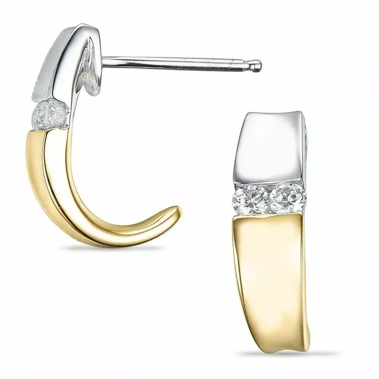 diamant halfcreool in 14 karaat goud en witgoud met diamant