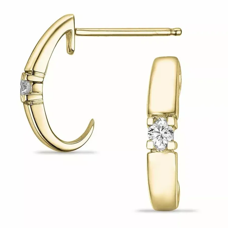 diamant halfcreool in 14 karaat goud met diamant