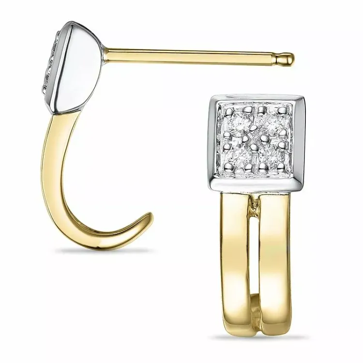 diamant halfcreool in 14 karaat goud en witgoud met diamant 