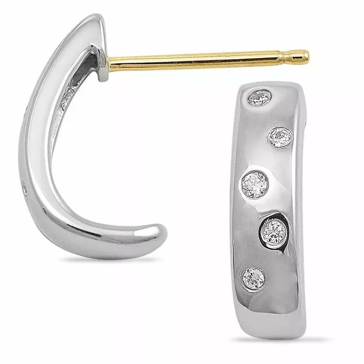 diamant halfcreool in 14 karaat goud en witgoud met diamant