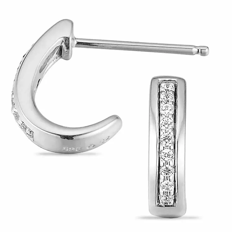 Diamant halfcreool in 14 karaat witgoud met diamanten