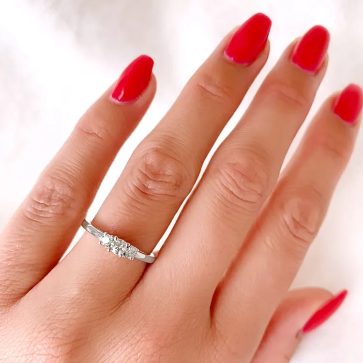 Diamant ring in 14 karaat witgoud 0,20 ct 0,13 ct