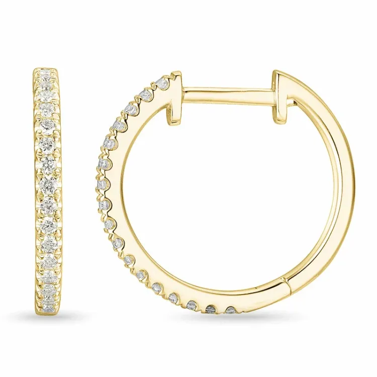 16 mm diamant creool in 14 karaat goud met diamant 