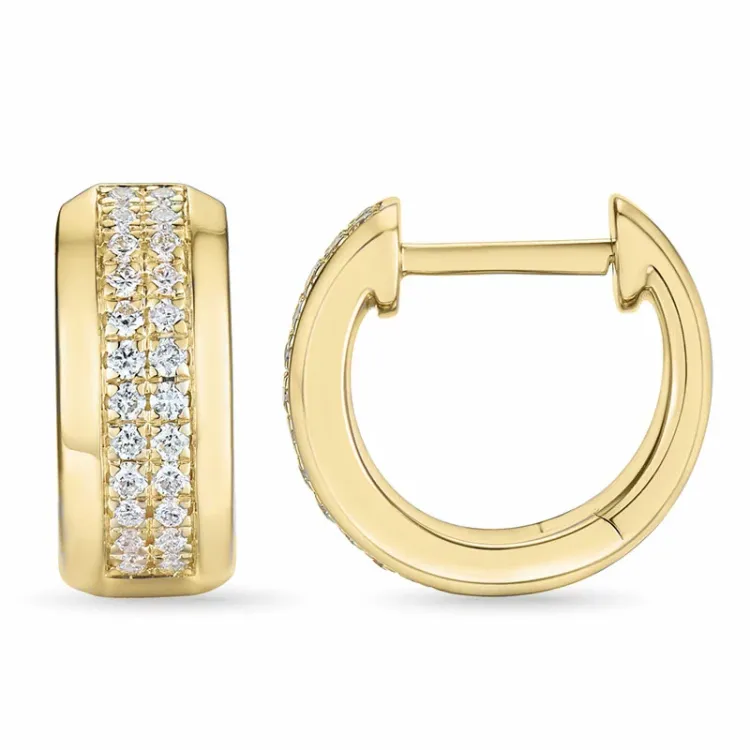 11 mm diamant creool in 14 karaat goud met diamant 