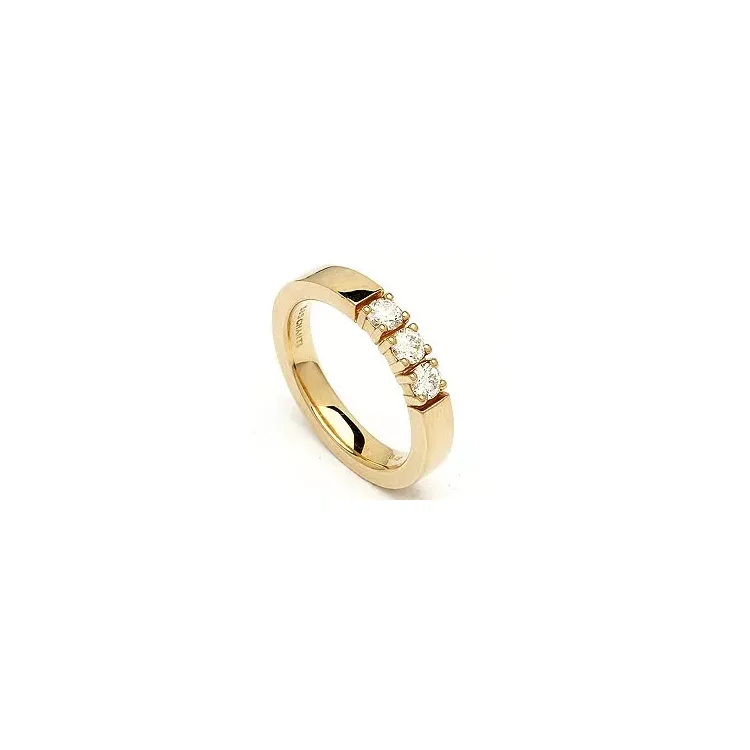 mémoire ring in 14 karaat goud 3 x 0,15 ct