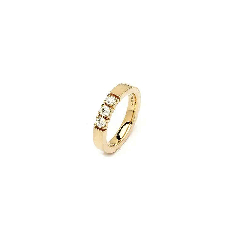 mémoire ring in 14 karaat goud 3 x 0,15 ct