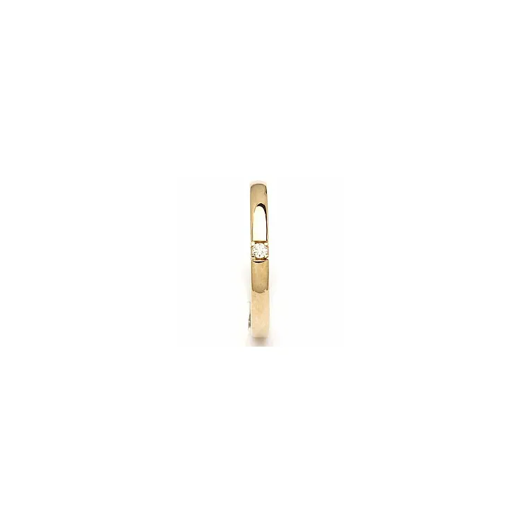 goud mémoire ring in 14 karaat goud 0,03 ct