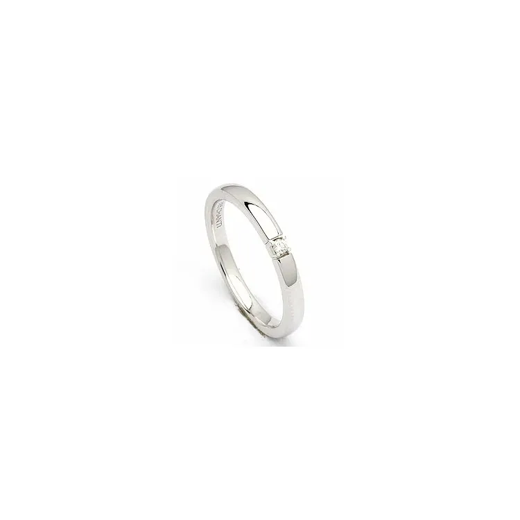 Mémoire ring in 14 karaat witgoud 0,03 ct