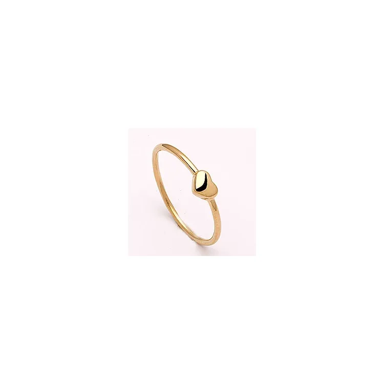 Smal Simple Rings hart ring in verguld sterlingzilver