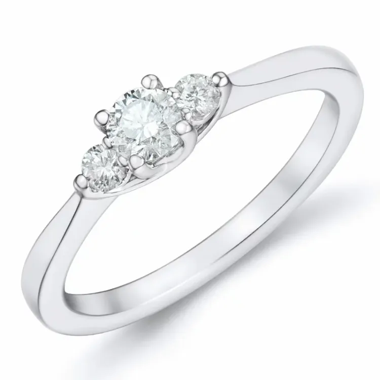 diamant ring in 14 karaat witgoud 0,20 ct 0,102 ct