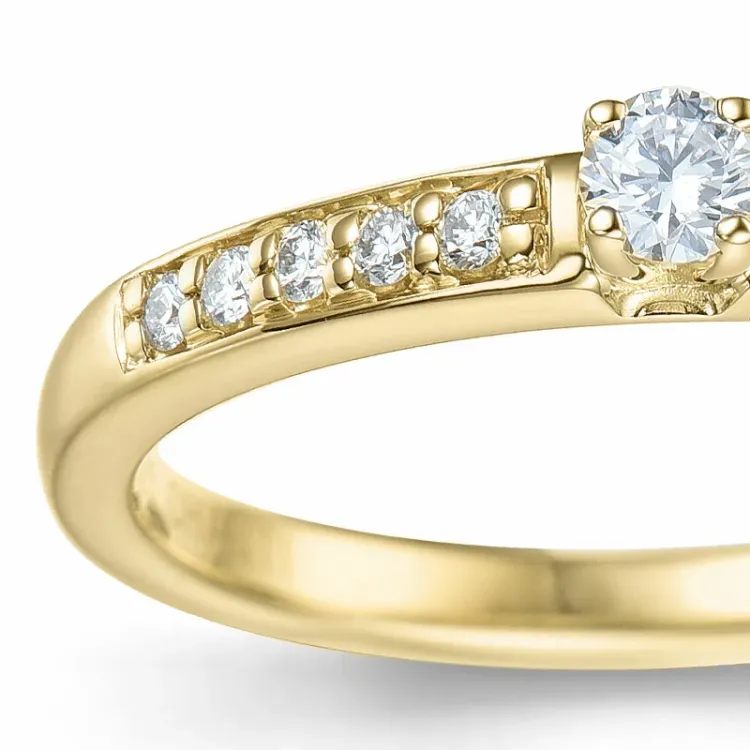 diamant ring in 14 karaat goud 0,20 ct