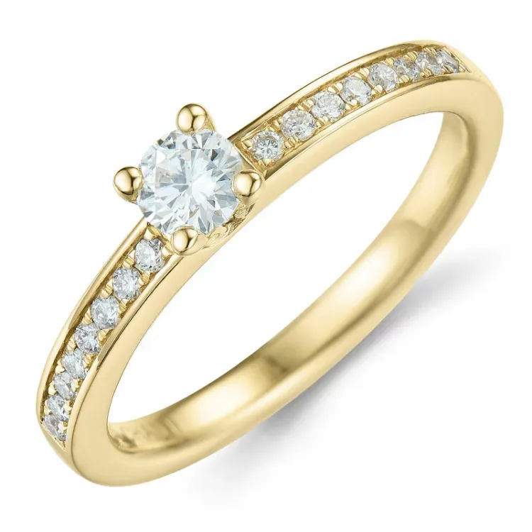 diamant ring in 14 karaat goud 0,20 ct 0,136 ct