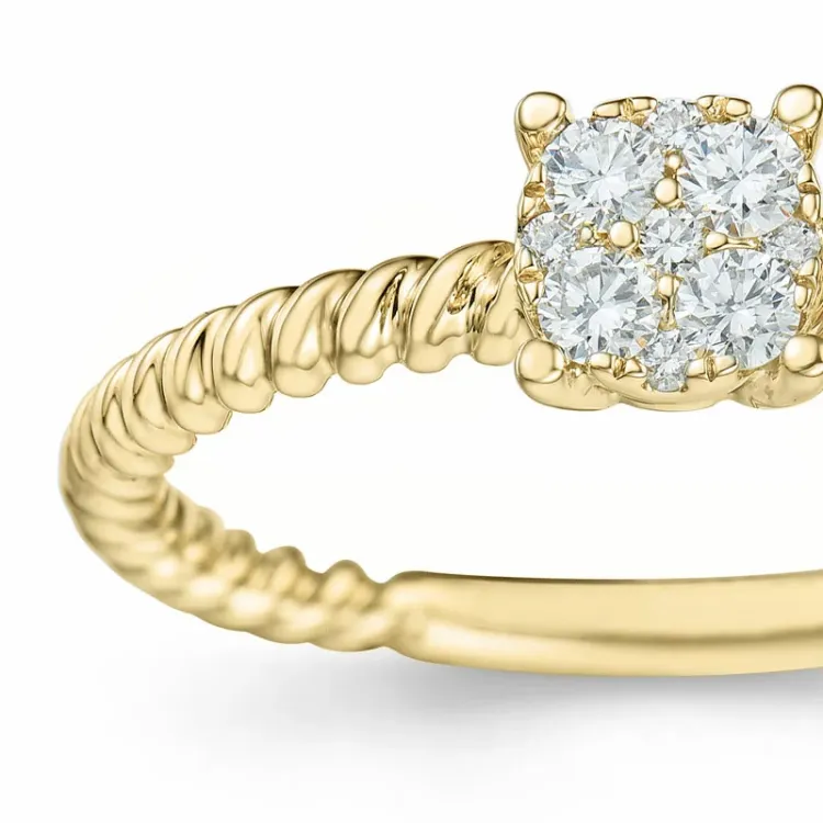 diamant ring in 14 karaat goud 0,17 ct