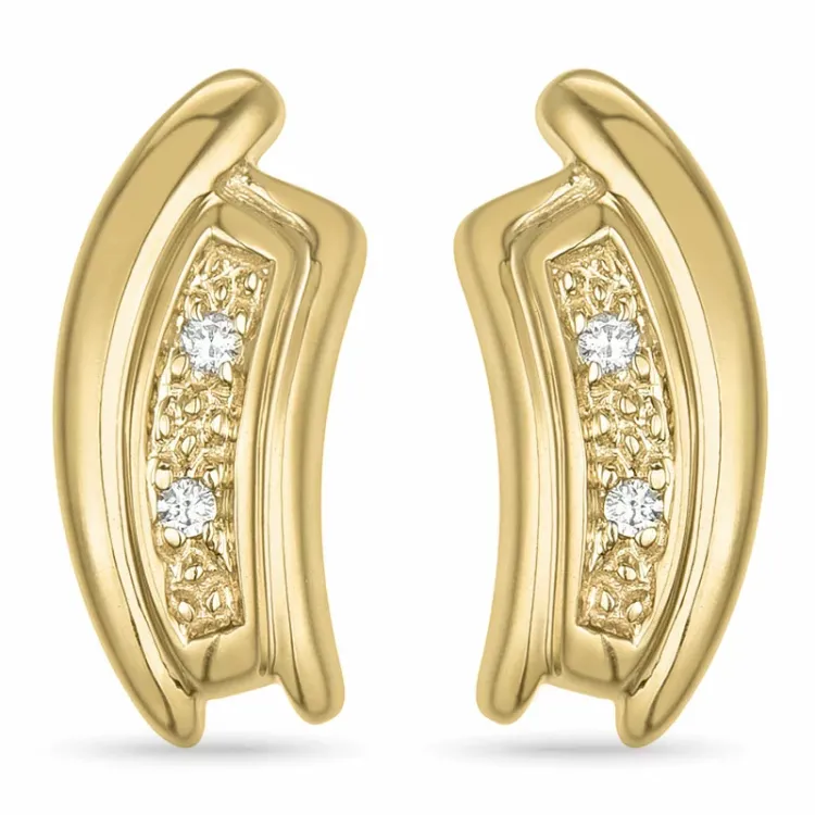 briljant oorbellen in 14 karaat goud met diamant