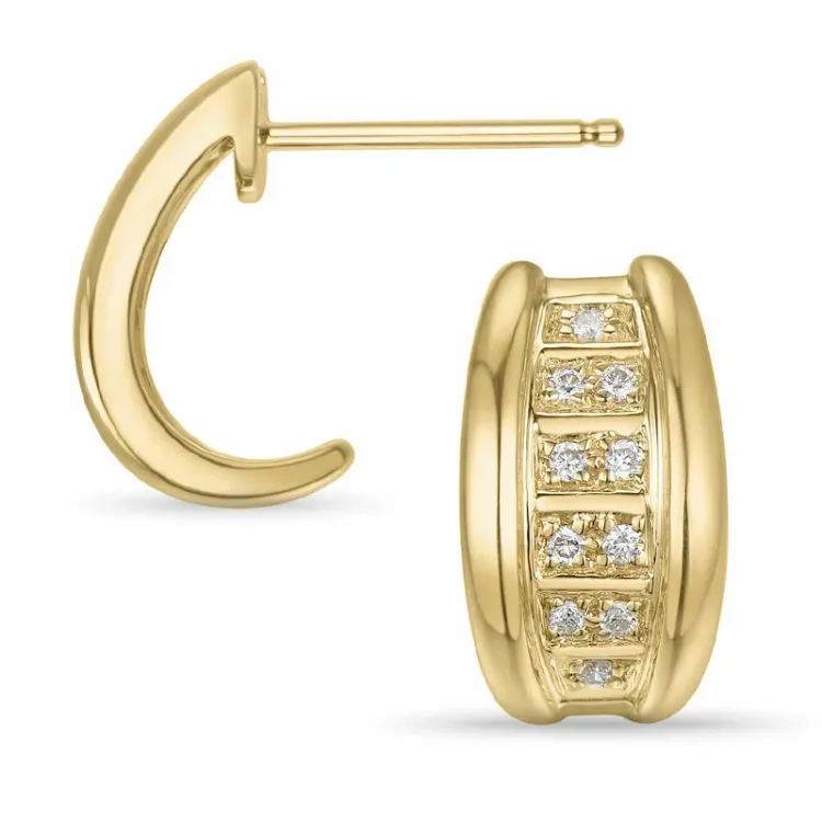 briljant halfcreool in 14 karaat goud met diamant