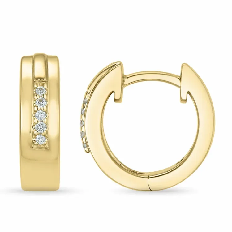 14 mm diamant creool in 14 karaat goud met diamant 