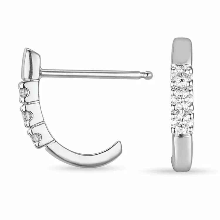 diamant halfcreool in 14 karaat witgoud met diamant 