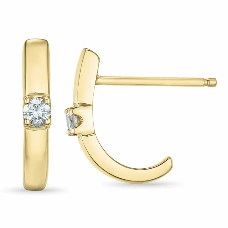 diamant halfcreool in 14 karaat goud met diamant