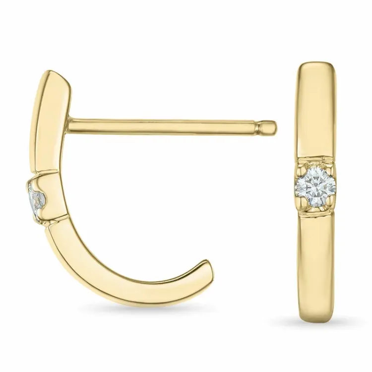 diamant halfcreool in 14 karaat goud met diamant