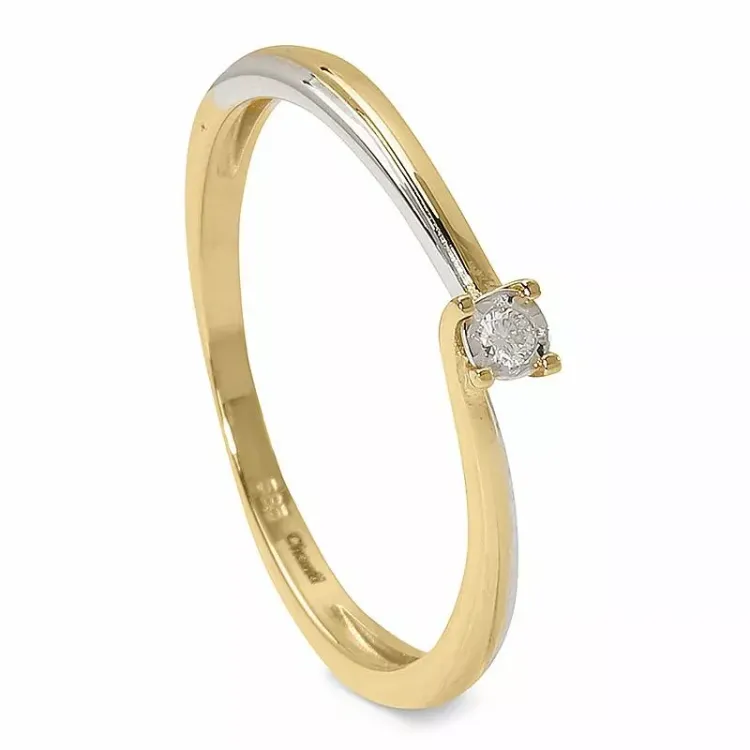 diamant ring in 14 karaat goud met rhodium 0,02 ct