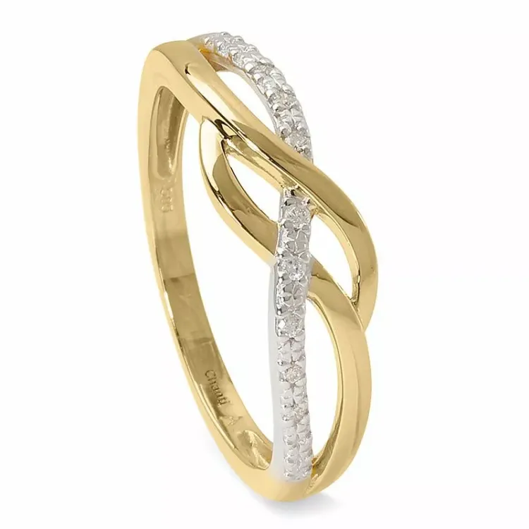 Ring in 14 karaat goud met rhodium 0,036 ct