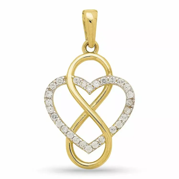 Infinity hart hanger in 9 karaat goud