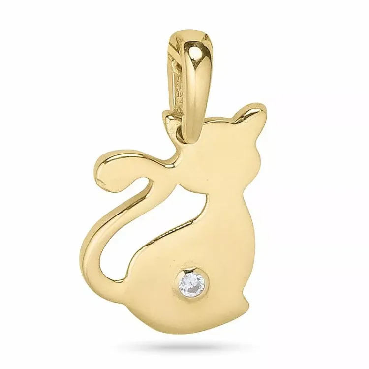 katten hanger in 9 karaat goud - Gold Collection