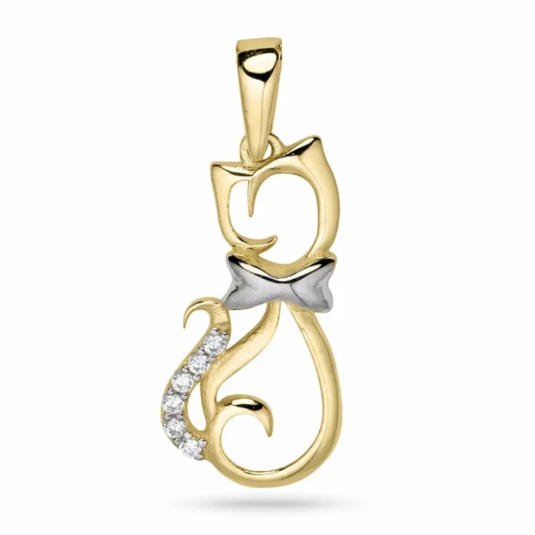 katten hanger in 9 karaat goud - Gold Collection