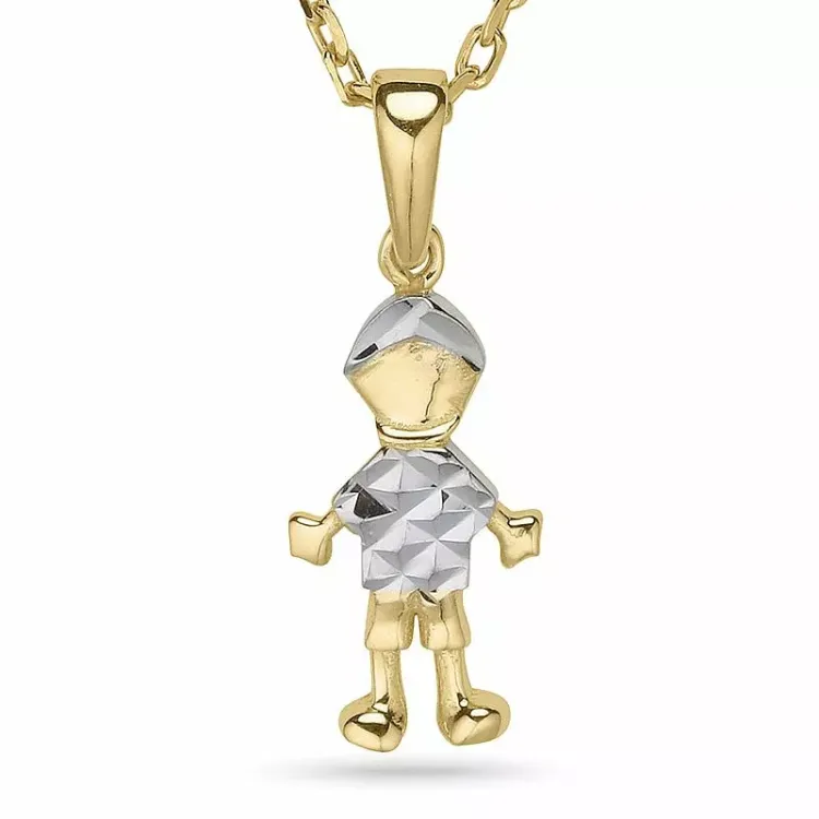 Ketting in verguld sterlingzilver met hanger in 9 karaat goud