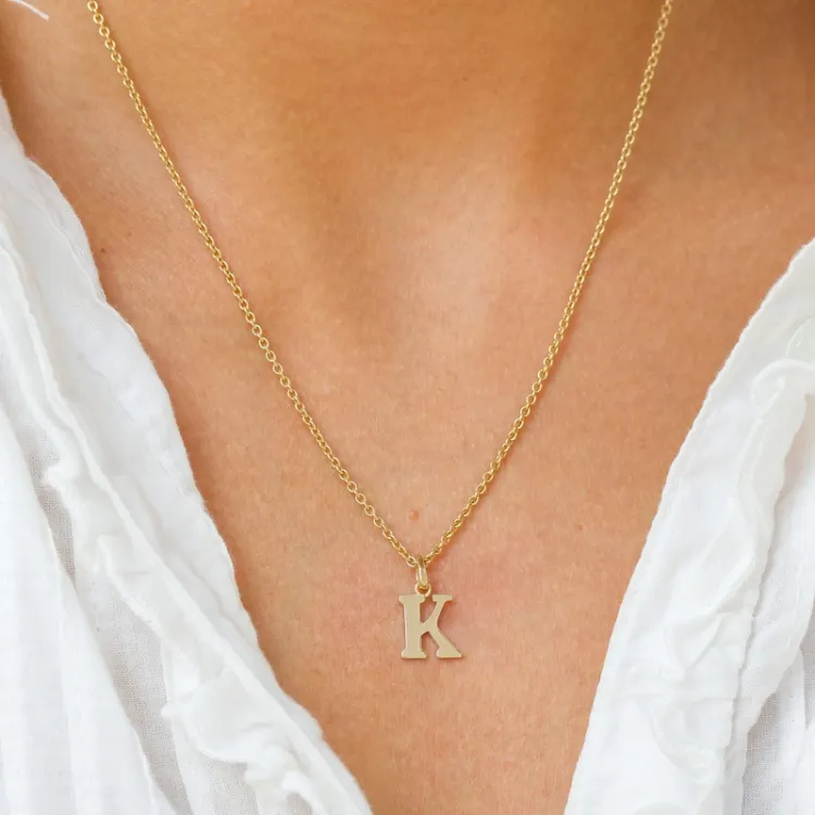 letter k hanger in 9 karaat goud - My Letter