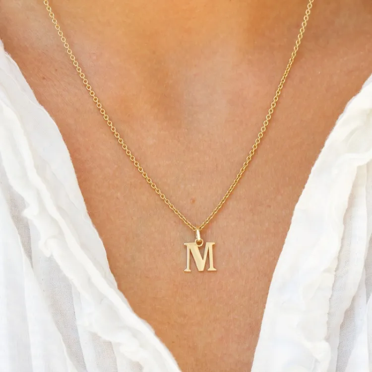 letter m hanger in 9 karaat goud - My Letter