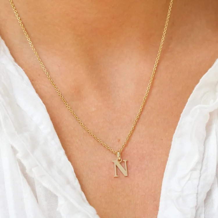 letter n hanger in 9 karaat goud - My Letter