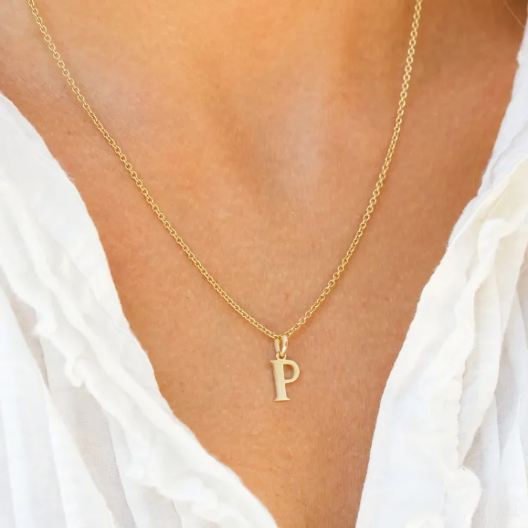 letter p hanger in 9 karaat goud - My Letter