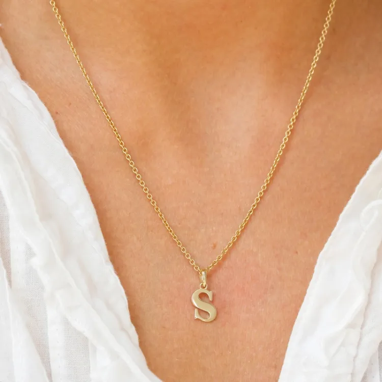 letter s hanger in 9 karaat goud - My Letter