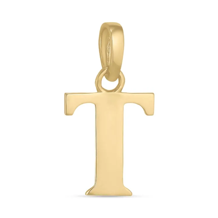 letter t hanger in 9 karaat goud - My Letter