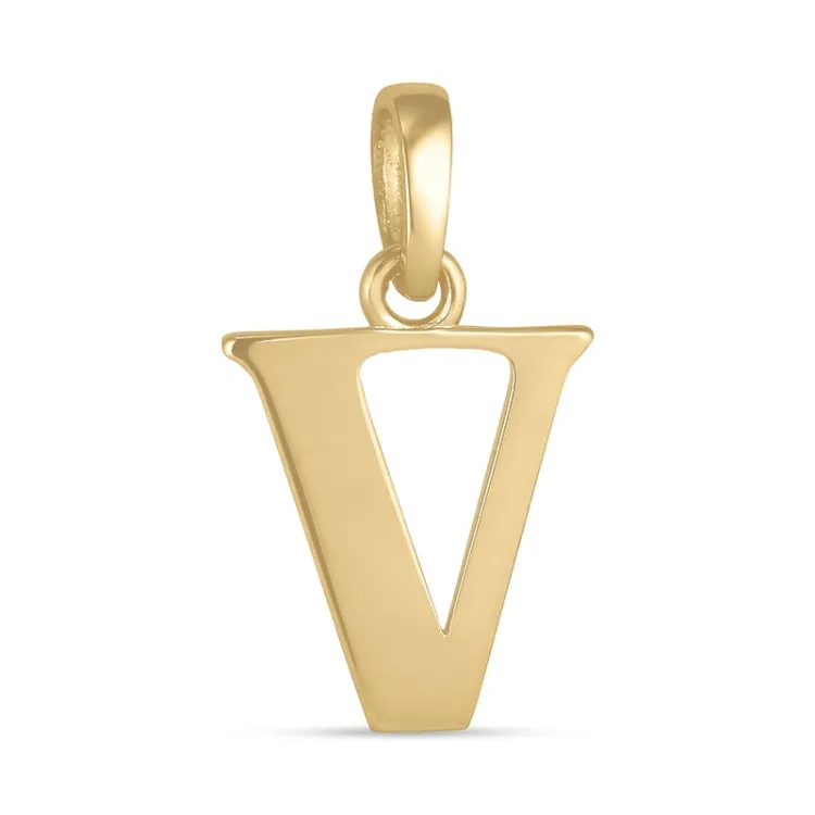 letter v hanger in 9 karaat goud - My Letter
