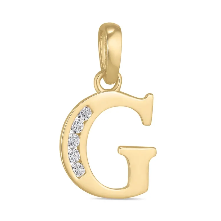 letter g zirkoon hanger in 9 karaat goud - My Letter