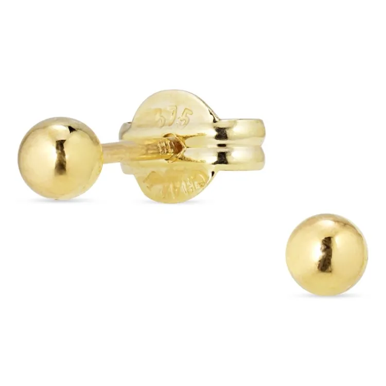 3 mm bolletje gouden oorbellen in 9 karaat goud - Gold Collection