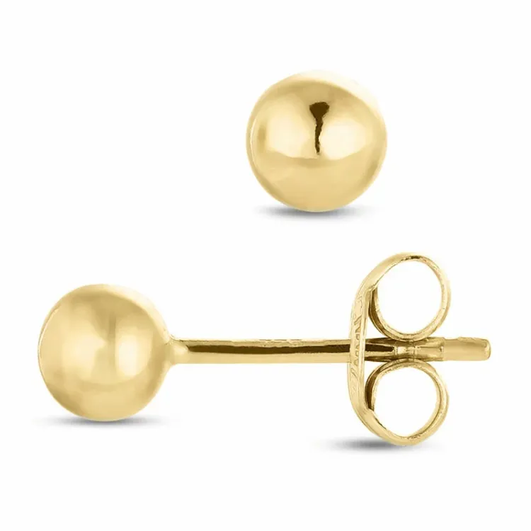 4 mm bolletje oorbellen in 9 karaat goud - Gold Collection