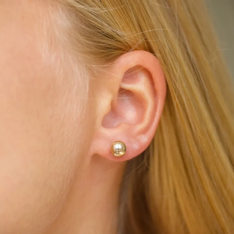 7 mm bolletje oorbellen in 9 karaat goud - Gold Collection