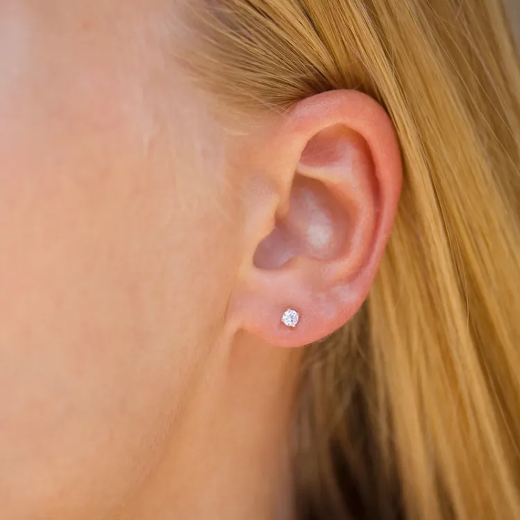 3,5 mm oorsteker in 9 karaat goud met zirkoon - Gold Collection