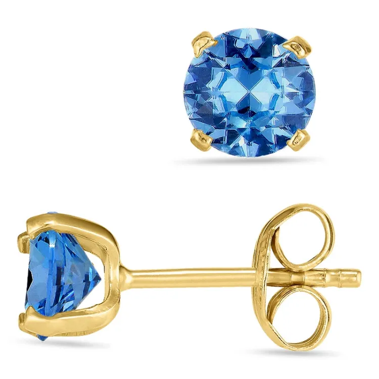 rond oorsteker in 9 karaat goud met zirkoon - Gold Collection