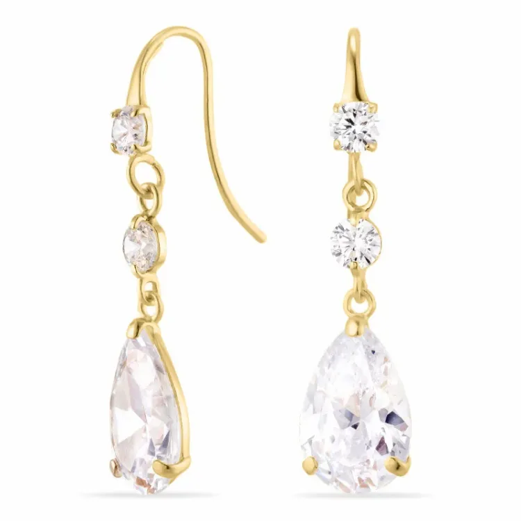 druppel oorbellen in 9 karaat goud met zirkoon - Gold Collection