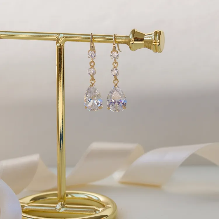 druppel oorbellen in 9 karaat goud met zirkoon - Gold Collection