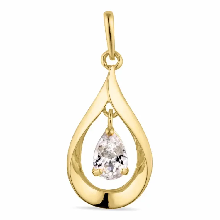 druppel hanger in 9 karaat goud - Gold Collection