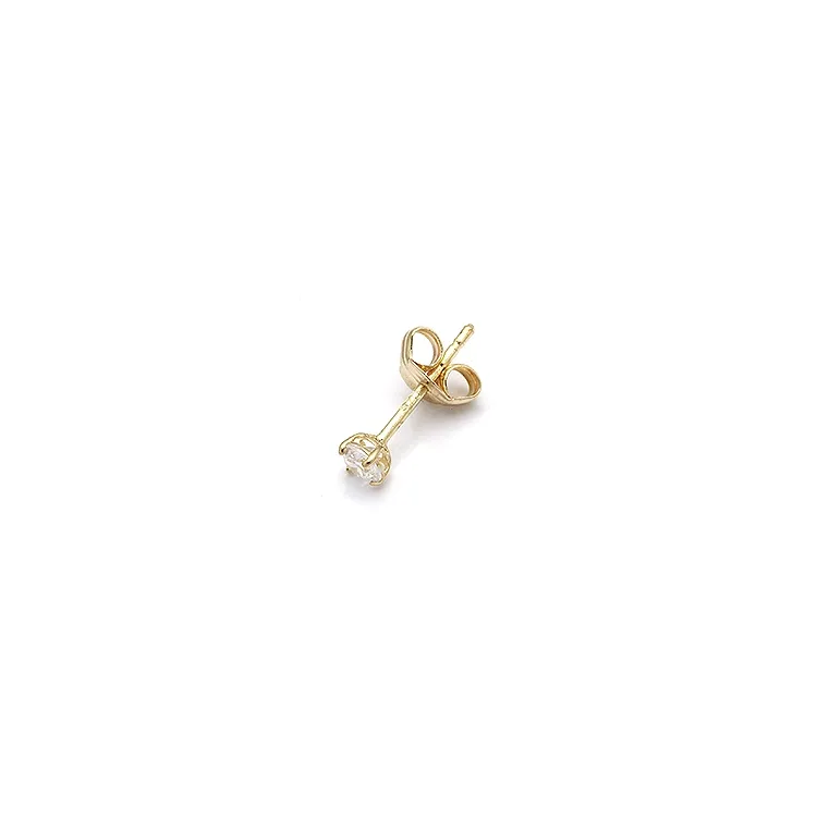 1/2 paar 3 mm oorbellen in 9 karaat goud met zirkoon - Gold Collection