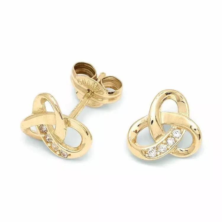 echt goud oorsteker in 9 karaat goud met zirkoon - Gold Collection