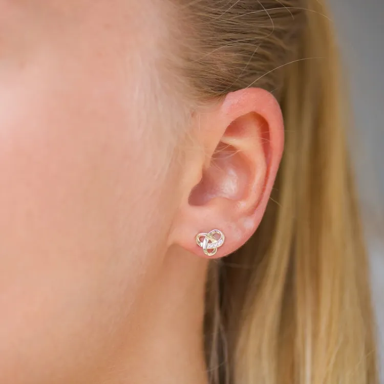 echt goud oorsteker in 9 karaat goud met zirkoon - Gold Collection