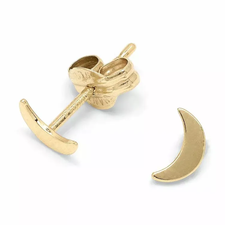 klein maan oorsteker in 9 karaat goud - Gold Collection